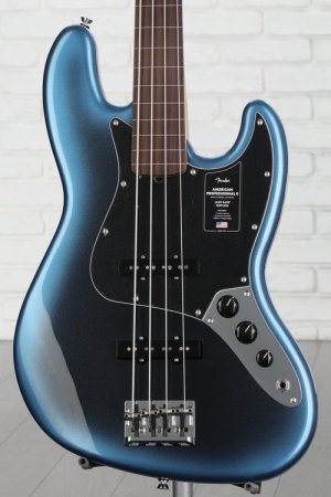 Photo of Fender American Professional II Jazz Bass Fretless - Dark Night with Rosewood Fingerboard