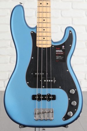 Photo of Fender American Performer Precision Bass - Satin Lake Placid Blue with Maple Fingerboard