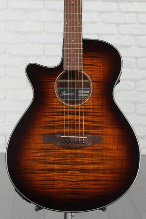 Photo of Ibanez AEG70L Left-Handed Acoustic-Electric Guitar - Tiger Burst High Gloss
