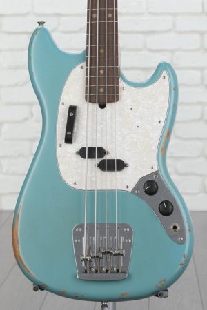 Photo of Fender JMJ Road Worn Mustang Bass - Faded Daphne Blue