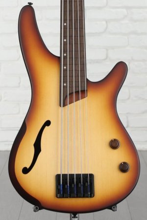 Photo of Ibanez SRH505F Fretless Bass Guitar - Natural Browned Burst Flat