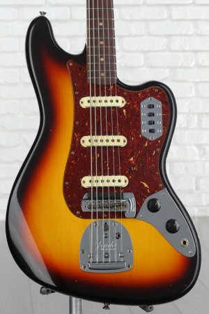 Photo of Fender Custom Shop Limited Edition Bass VI Journeyman Relic 6-string Bass Guitar - Aged 3-color Sunburst