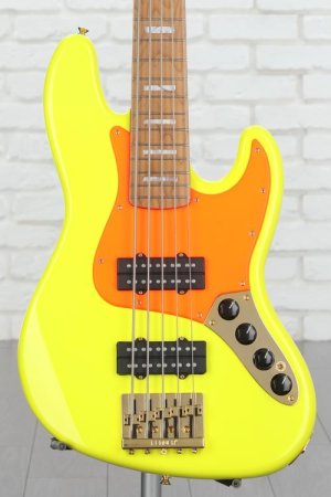 Photo of Fender MonoNeon Jazz Bass V - Fluorescent Yellow