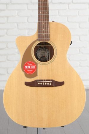 Photo of Fender Newporter Player Left-handed Acoustic-electric Guitar - Natural Sapele