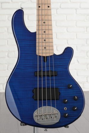 Photo of Lakland Skyline 55-02 Deluxe Flame Bass Guitar - Translucent Blue