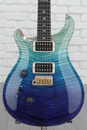 Photo of PRS Wood Library Custom 24 Left-handed Electric Guitar - Blue Fade, Flame Top