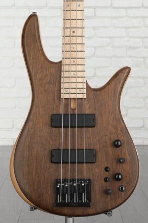 Photo of Fodera Monarch 4 Standard Special Bass Guitar - Natural Imbuya Satin with Black Hardware, Sweetwater Exclusive