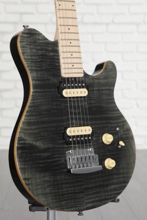 Photo of Sterling By Music Man Axis Flame Maple Electric Guitar - Trans Black