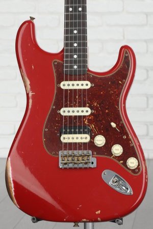 Photo of Fender Custom Shop Limited-edition '67 HSS Stratocaster Relic Electric Guitar - Aged Dakota Red