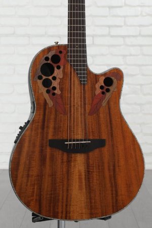 Photo of Ovation Celebrity Elite Plus CE44P-FKOA Mid-Depth Acoustic-Electric Guitar - Natural Koa