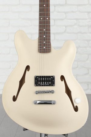 Photo of Fender Tom DeLonge Starcaster Semi-hollowbody Electric Guitar - Satin Shoreline Gold