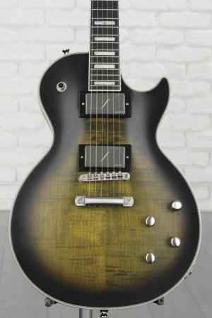 Photo of Epiphone Les Paul Prophecy Electric Guitar - Olive Tiger Aged Gloss