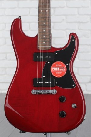 Photo of Squier Paranormal Strat-O-Sonic Electric Guitar - Crimson Red Transparent