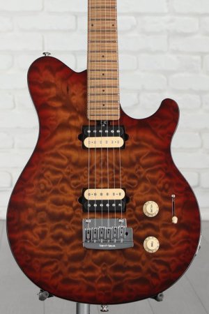 Photo of Ernie Ball Music Man Axis Super Sport Electric Guitar - Roasted Amber Quilt with Roasted Figured Maple Fingerboard