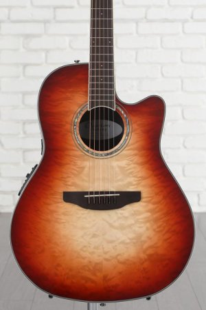 Photo of Ovation Celebrity Standard Exotic Mid-depth Acoustic-electric Guitar - Cognac Burst Natural Gloss