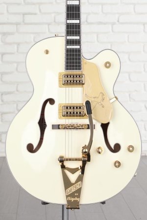 Photo of Gretsch G6136T-MGC Michael Guy Chislett Signature Falcon with Bigsby Electric Guitar - Vintage White with Ebony Fingerboard