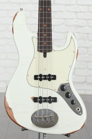 Photo of Lakland USA Classic 44-60 Aged Bass Guitar - Olympic White, Sweetwater Exclusive