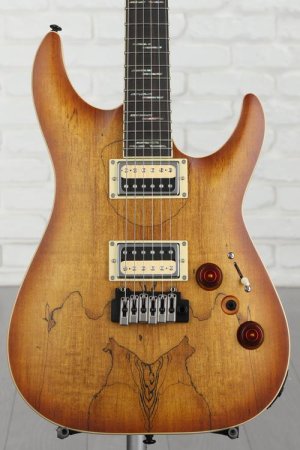 Photo of Schecter C-1 Exotic Spalted Maple Electric Guitar - Satin Natural Vintage Burst