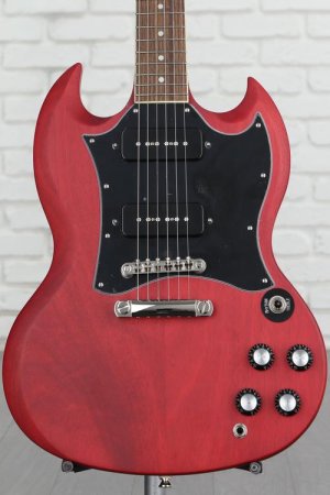 Photo of Epiphone SG Classic Worn P-90s Electric Guitar - Worn Cherry