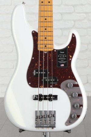 Photo of Fender American Ultra Precision Bass - Arctic Pearl with Maple Fingerboard