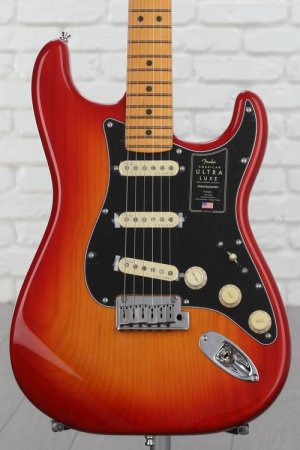 Photo of Fender American Ultra Luxe Stratocaster - Plasma Red Burst with Maple Fingerboard