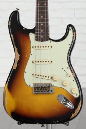 Photo of Fender Custom Shop 1960 Stratocaster Heavy Relic Electric Guitar - Aged 3-color Sunburst
