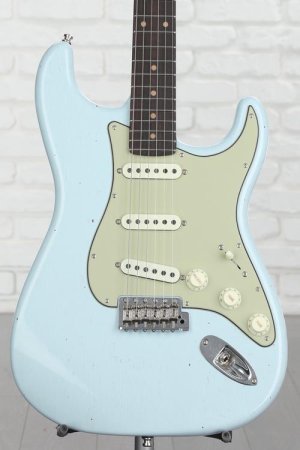 Photo of Fender Custom Shop GT11 Journeyman Relic Stratocaster Electric Guitar - Sonic Blue, Sweetwater Exclusive