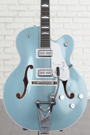 Photo of Gretsch G6136T-140 PRO 140th Double Platinum Edition Falcon Hollowbody Electric Guitar - Two-tone Stone Platinum/Pure Platinum with Bigsby Tailpiece