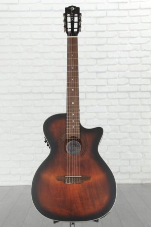 Photo of Luna Art Vintage Nylon String Acoustic-electric Guitar - Distressed Brown Burst