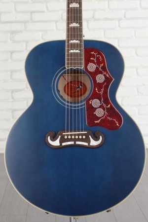 Photo of Epiphone J-200 Acoustic-electric Guitar - Aged Viper Blue, Sweetwater Exclusive