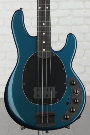 Photo of Ernie Ball Music Man DarkRay Bass Guitar - Sapphire Iris with Ebony Fingerboard, Sweetwater Exclusive