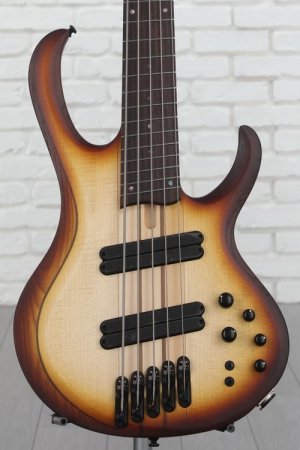 Photo of Ibanez BTB Bass Workshop Multi-scale 5-string Electric Bass - Natural Browned Burst Flat