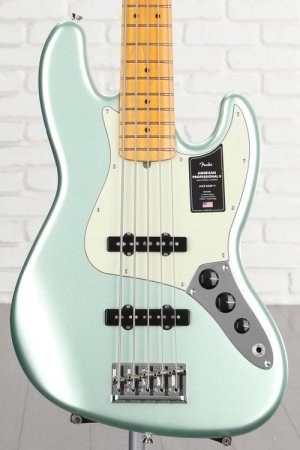 Photo of Fender American Professional II Jazz Bass V - Mystic Surf Green with Maple Fingerboard