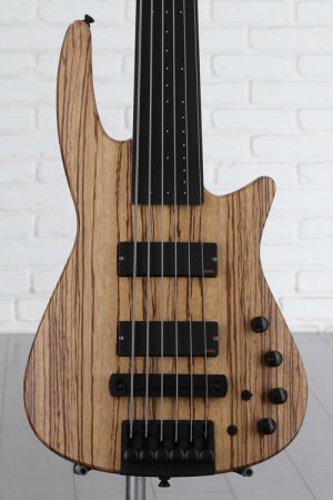 Photo of NS Design CR6 Radius Fretless Bass Guitar - Zebrawood - Sweetwater USA Exclusive
