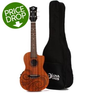 Luna Tattoo Mahogany Acoustic-electric Concert Ukulele - Satin