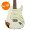 Photo of Fender Custom Shop Custom '60s Heavy Relic Stratocaster - Olympic White Over Sunburst