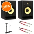 Photo of KRK ROKIT 8 G4 8 inch Powered Studio Monitor Bundle with Stands