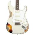 Photo of Fender Custom Shop Limited-edition '67 Stratocaster Heavy Relic - Aged Olympic White over 3-Color Sunburst