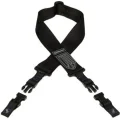 Photo of DiMarzio DD2200JP John Petrucci Nylon ClipLock Guitar Strap - Black with Blue Stitching