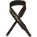Photo of Taylor Embroidered Leather 2.5-inch Guitar Strap - Chocolate Brown