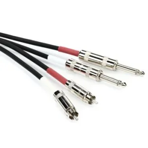 Bundled Item: Pro Co DKQR-10 Dual 1/4-inch TS Male to RCA Male Cable - 10 foot