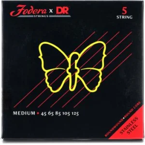 Fodera 28100 Nickel Roundwound 5 String Bass Strings 028 100 Light High C Sweetwater