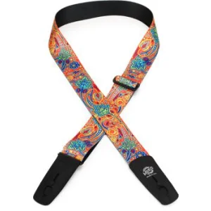 LIS-036-BM6 Lock-It Bob Masse Rock Art Leather End Guitar Strap Harvey Twist
