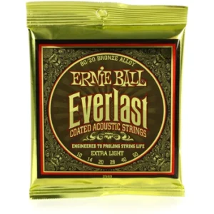 Ernie Ball 2550 Extra Light Everlast Coated Phosphor Bronze Acoustic Strings 010 050 Sweetwater