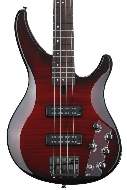 guitarra baixo yamaha trbx604fm - vermelho escuro burst 1