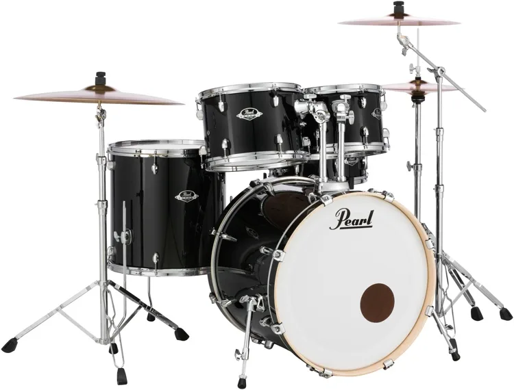 pearl export exx725/c 5-piece drum set with snare drum - jet black 1