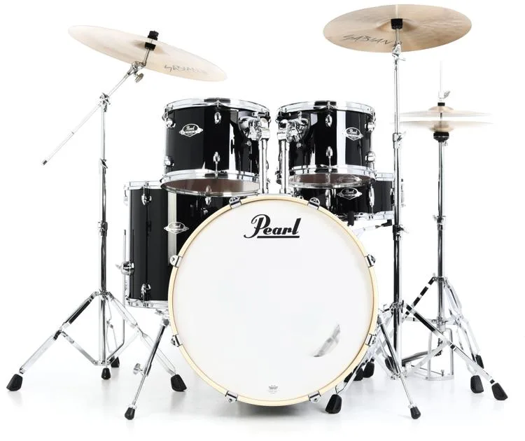 pearl export exx725/c 5-piece drum set with snare drum - jet black 1