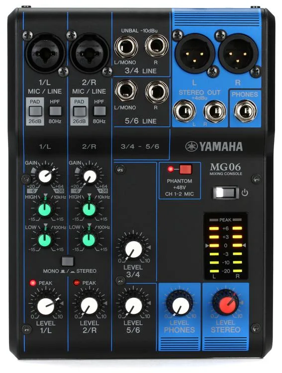 Yamaha MG06 6-channel Mixer