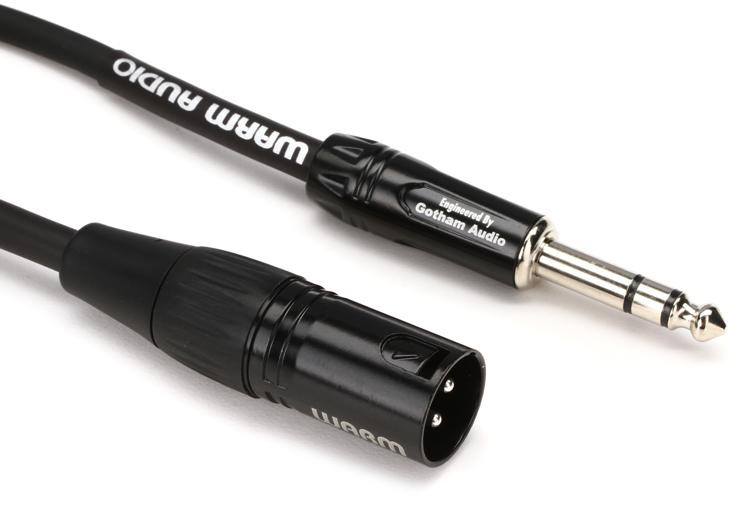 Warm Audio Pro Silver XLR Male to TRS Male Cable 3foot Sweetwater