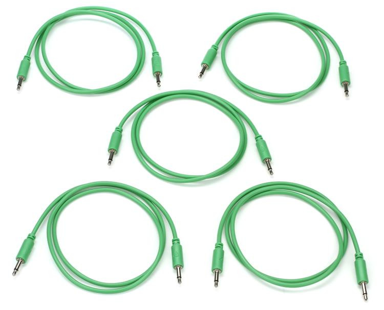 Black Market Eurorack Patch Cable 5pack 75cm Green Sweetwater